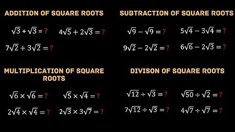 Square Root of Addition, Subtraction, Multiplication & Division | How to Solve Square roots Values