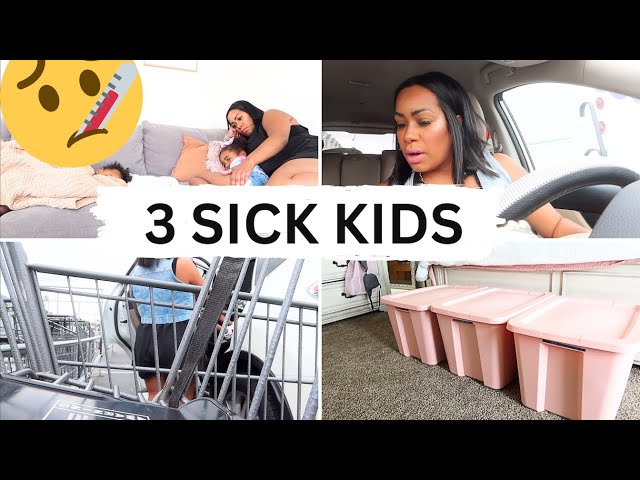 DAY IN THE LIFE OF A MOM WITH 3 SICK KIDS | EVERYBODY IS SICK | STAY AT HOME MOM | WORK FROM HOME 24 class=