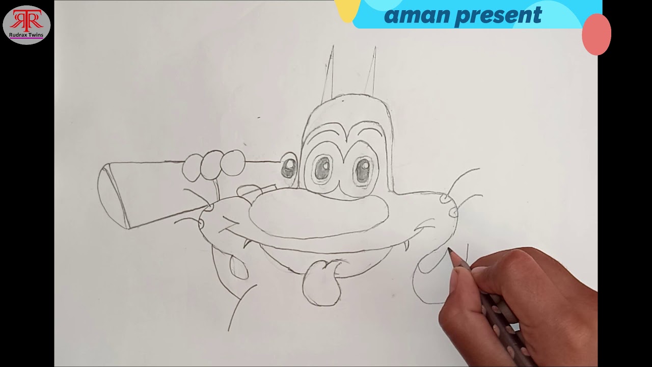 Very Easy ! How to turn words OGGY into a Cartoon II How to Draw Oggy with bottle II Rudrax Twins