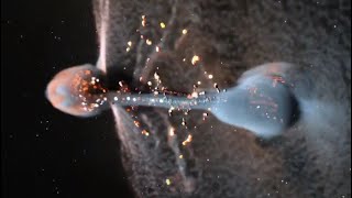Collision of planets with gas mantles