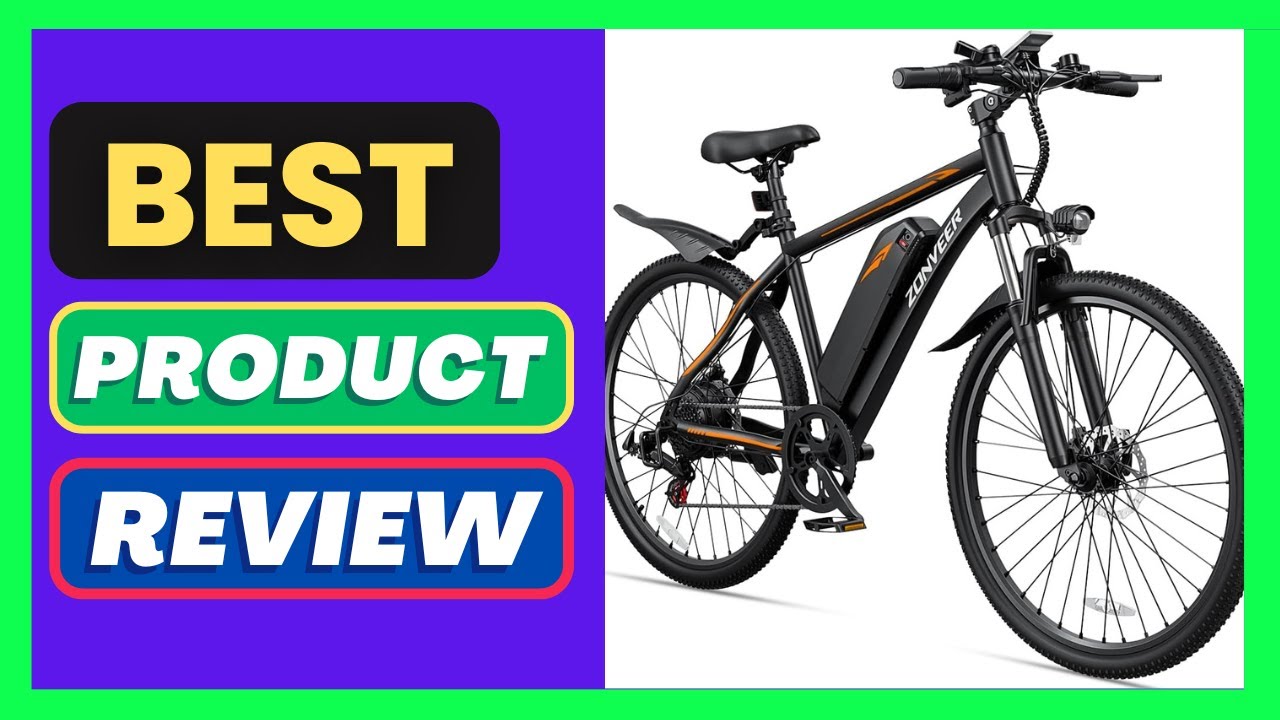 zonveer 26" Electric Bike for Adults, 36V/10AH Removable Battery, Peak