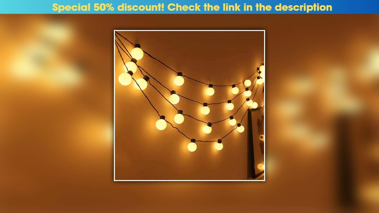 Unboxing Outdoor Waterproof 20LED Round Ball Bulb Fairy Lights 220V EU Plug Christmas String Lights