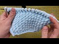 Красивый узор спицами из плюшевой пряжи для пледа / Beautiful pattern of plush yarn knitting needles