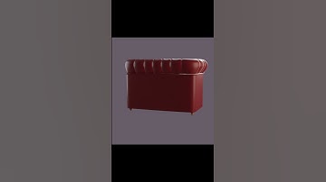 Chesterfield leather loveseat 3D model. Created in Blender. #chesterfield #shorts #viral #furniture