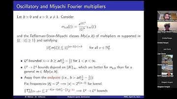 David Beltran "Endpoint sparse domination for oscillatory Fourier multipliers"