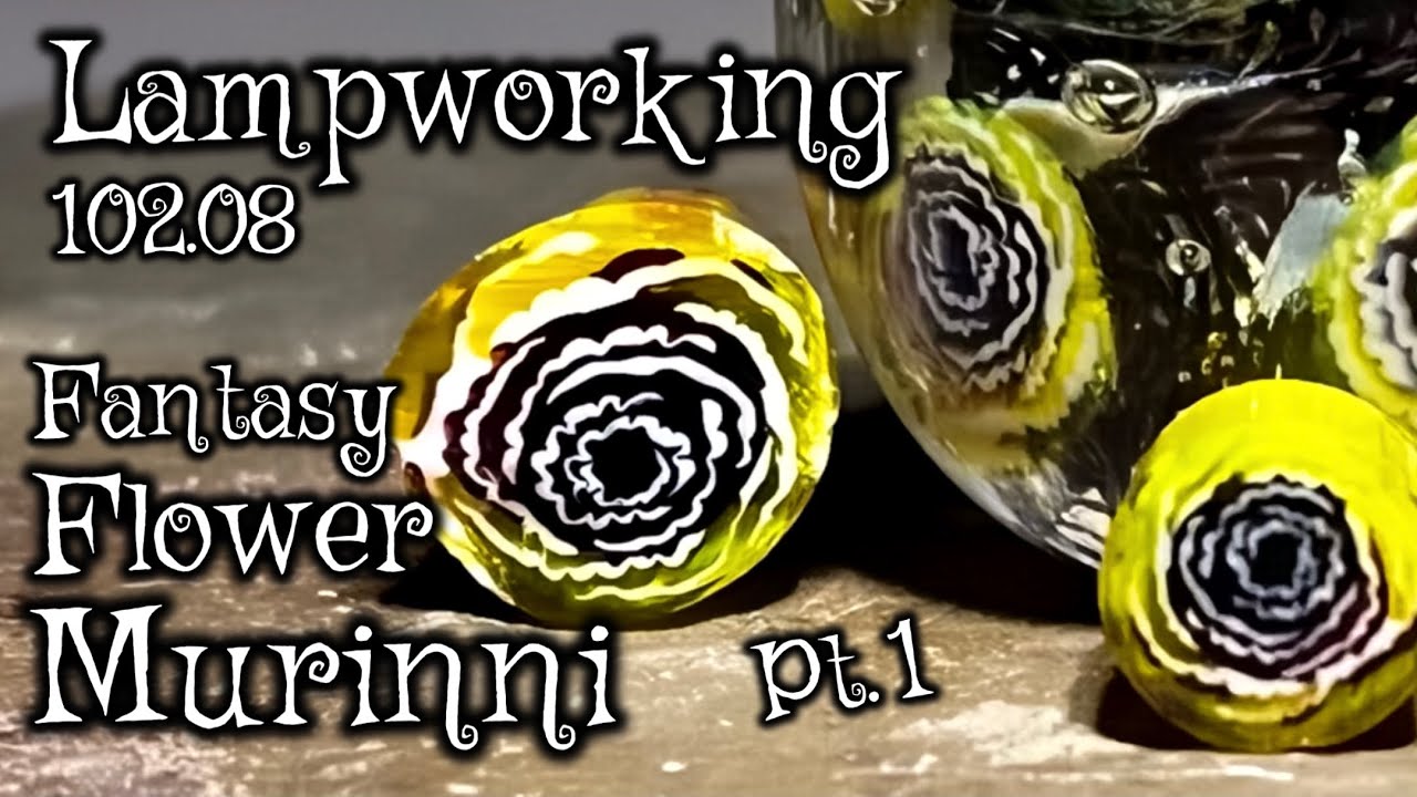 Lampworking / Flameworking - 102.08 - Fantasy Flower Murrini ( Pt.1 ) - 104 glass Demo