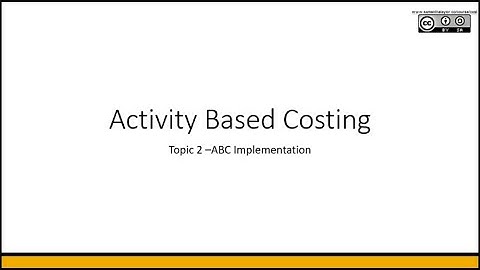 ABC Implementation | Topic 2 | Activity Based Costing