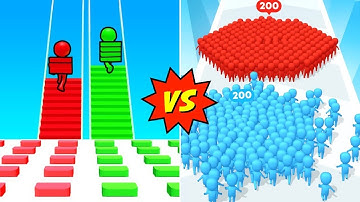 BRIDGE RACE 🆚 COUNT MASTERS GAMEPLAY