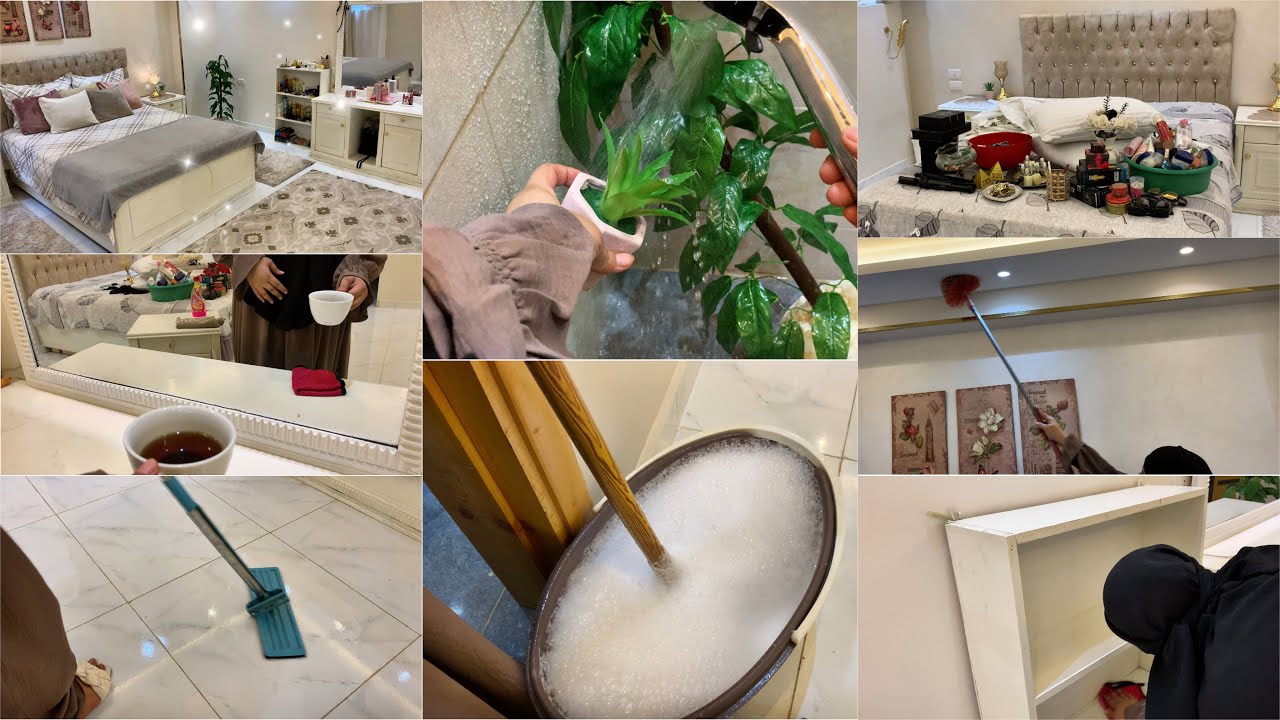 التنظيفات العميقة والروايح المنعشه🪣🧹لاستقبال الشتاء✨🌦️تنظيف عميق لغرفتى جبتها من فوقها لتحتها🙅🏼‍♀️