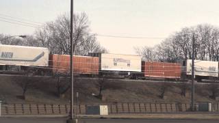 CSX Intermodal Train on Elevated Tracks