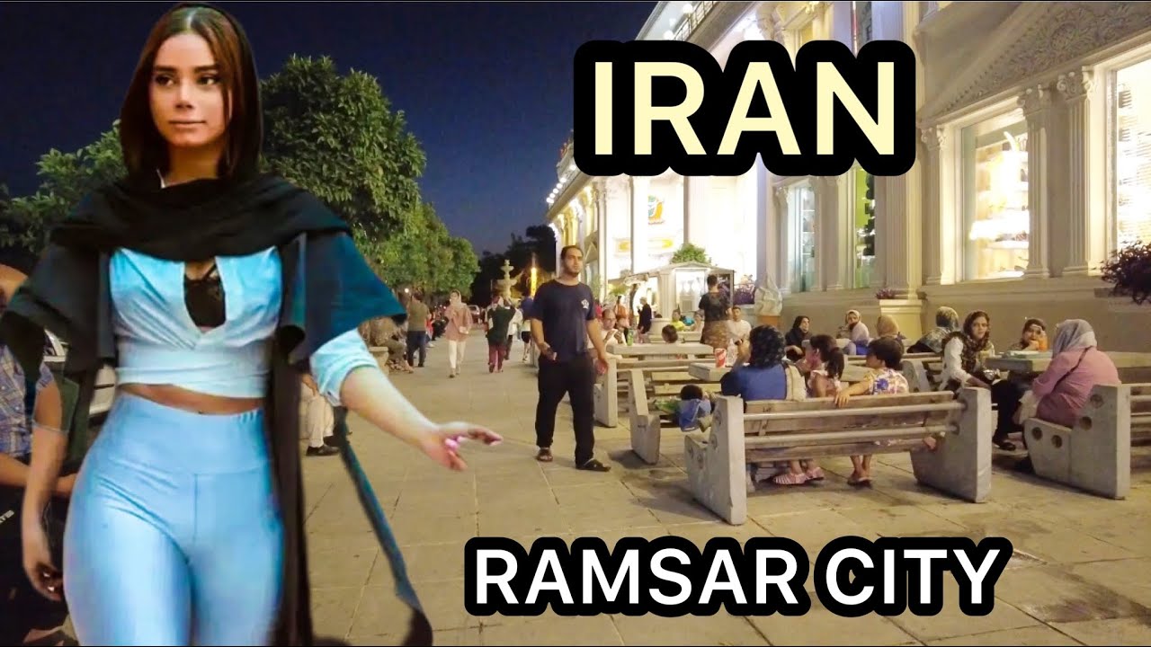 IRAN Cities Walking In Ramsar city 2022 ARAMESH MALL ایران