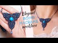 DIY boho beaded macrame necklace | How to make a micro macrame crystal necklace