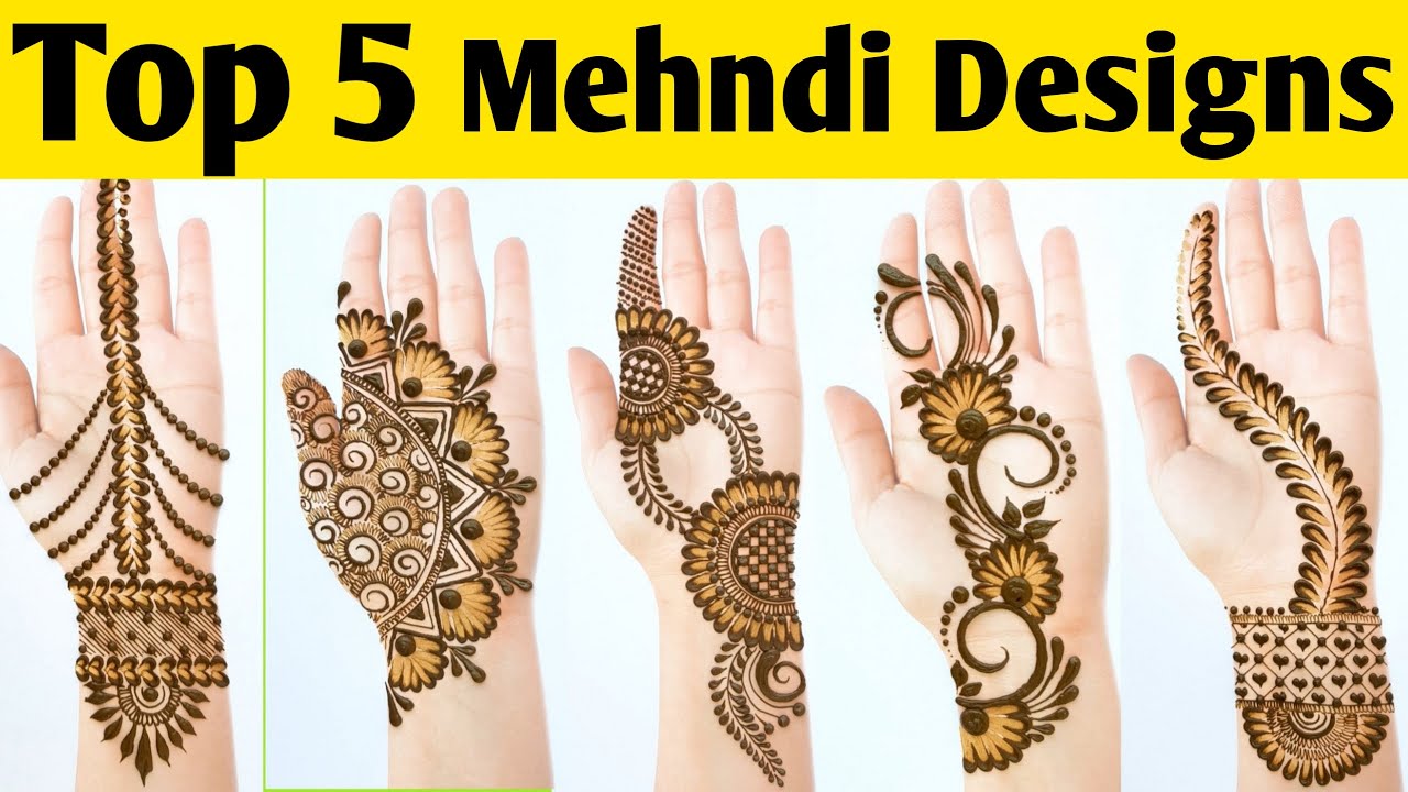 Top 5 Mehndi design with cotton bud Easy Simple Mehendi design for