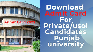 Admit card punjab university | pu admit card |  pu exam 2021