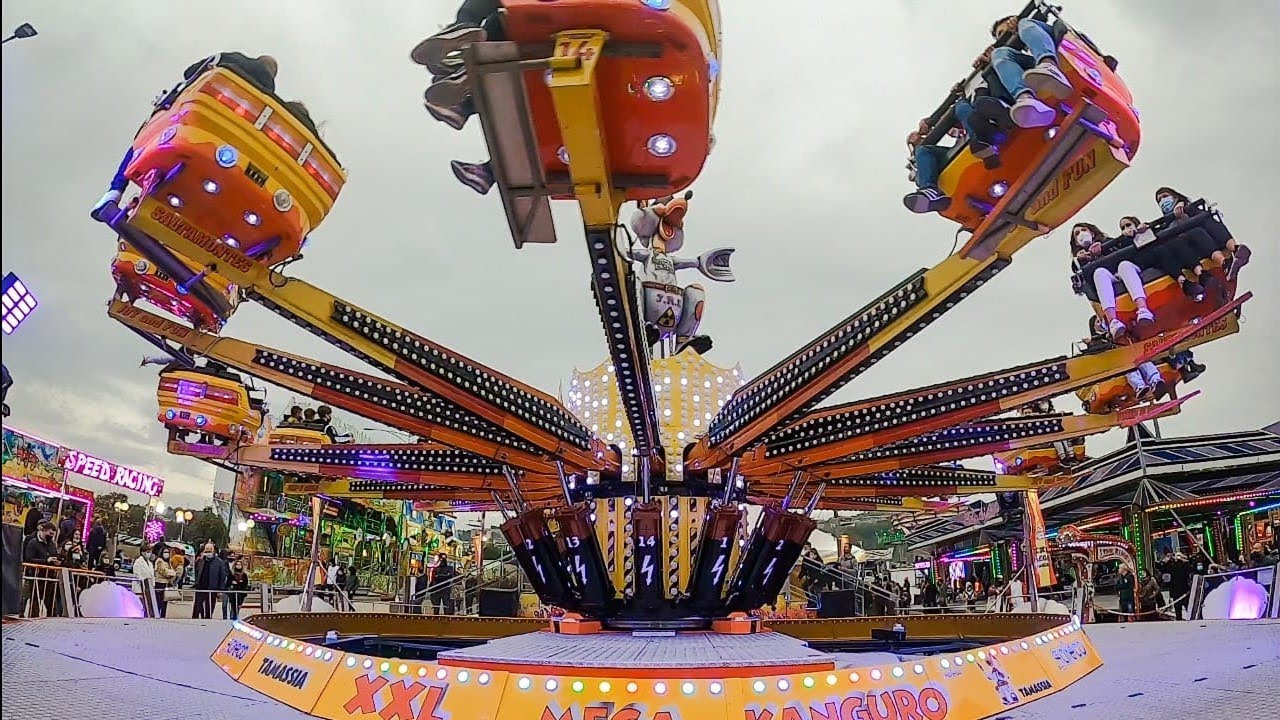 MEGA KANGURO Giostre 2023 🇮🇹 LunaPark 4K Baracconi Perugia