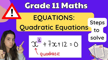 Quadratic Equations Grade 11 Equations