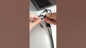 Unplug the RCA adapter from 3.5mm female with headset mark after use on the Apple MacBook #shorts