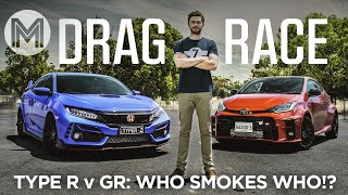 Toyota Yaris GR vs Honda Civic Type R: which is faster at the drag strip!? | MOTOR