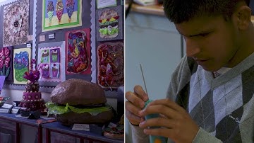 Visually impaired students use 3D pens for drawings in Birmingham