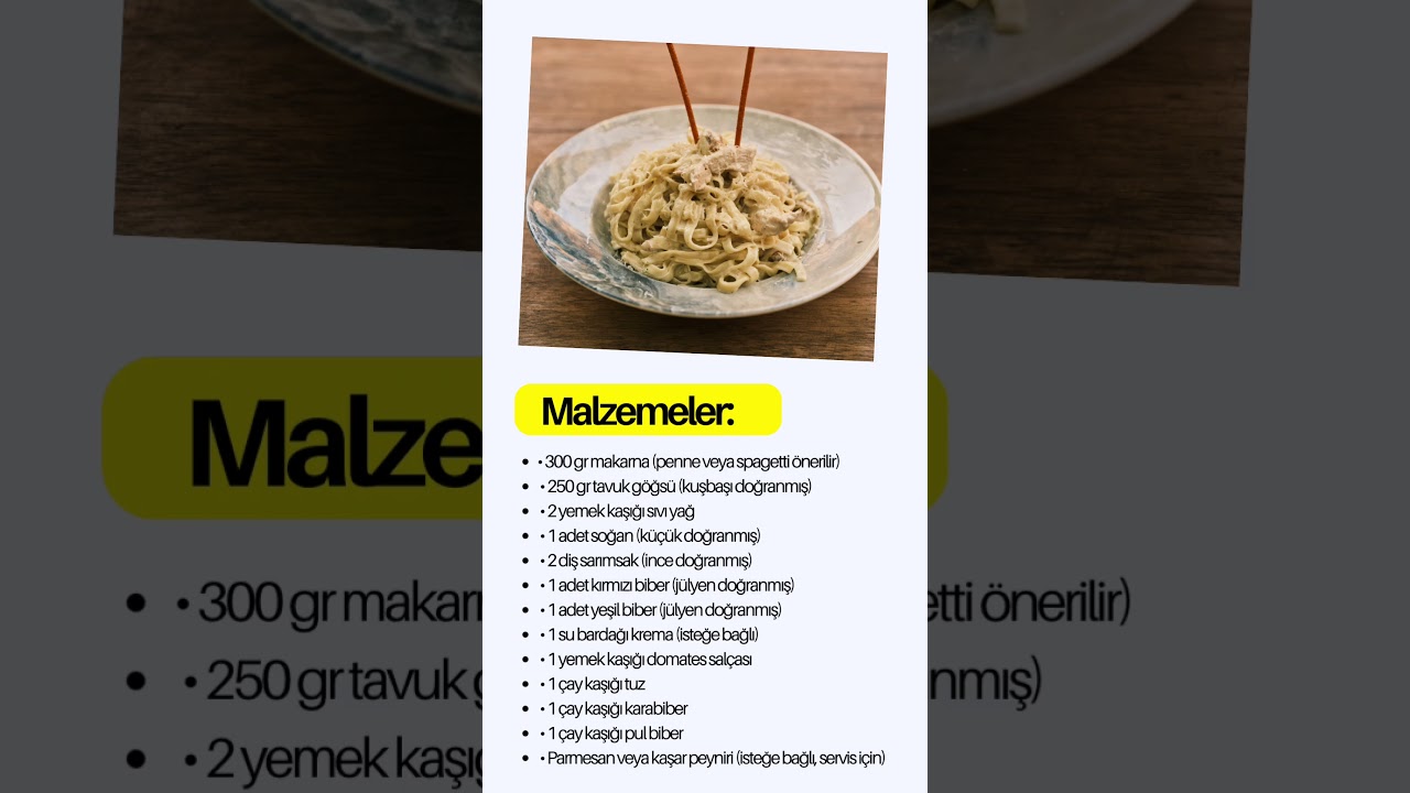 Hızla Lezzetli Tavuklu Makarna Yap! 🍝 #Shorts #hızlıtarif #kolaytarif #pratikyemek #kolaytarifler