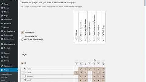 wordpress deactivate plugins in specific pages
