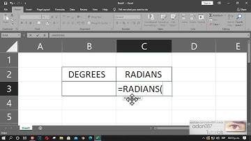 Excel convert degrees to radians