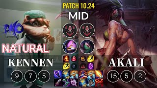 DMO Natural Kennen vs Akali Mid - KR Patch 10.24