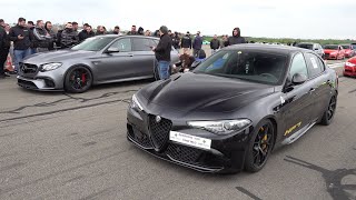 747HP Mercedes-AMG E63 S Estate HPT vs Alfa Romeo Giulia Quadrifoglio