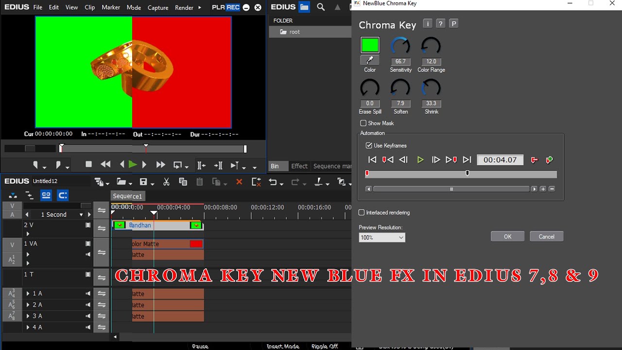 Chroma Key Use NewBlue FX In Edius 7, 8, 9 and 10 By Bandhan Studio