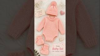 🌸 Baby Romper Set Knitting Tutorial | Hat + Socks + Romper Set for Newborn Baby 👶💖
