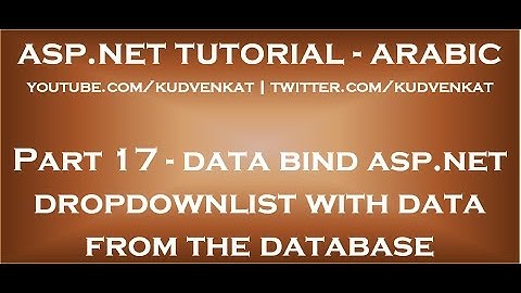 Data bind asp net dropdownlist with data from the database in arabic