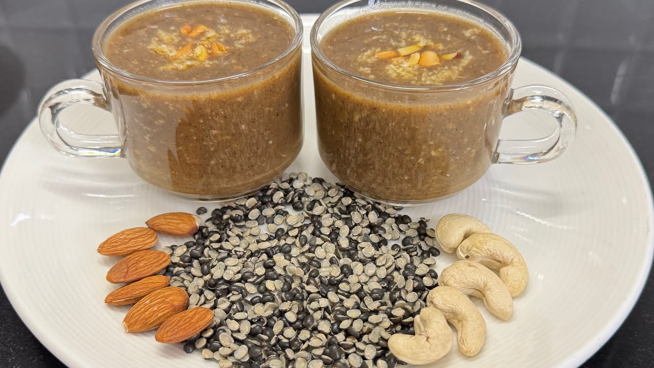 கருப்புஉளுந்து கஞ்சி இப்படி 5 நிமிசத்தில் செய்ங்க 😋💪  /Karuppu Ulundhu Kanji / Black uraddal kanji