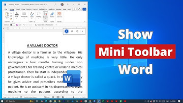 How to Show Mini Toolbar on Microsoft Word
