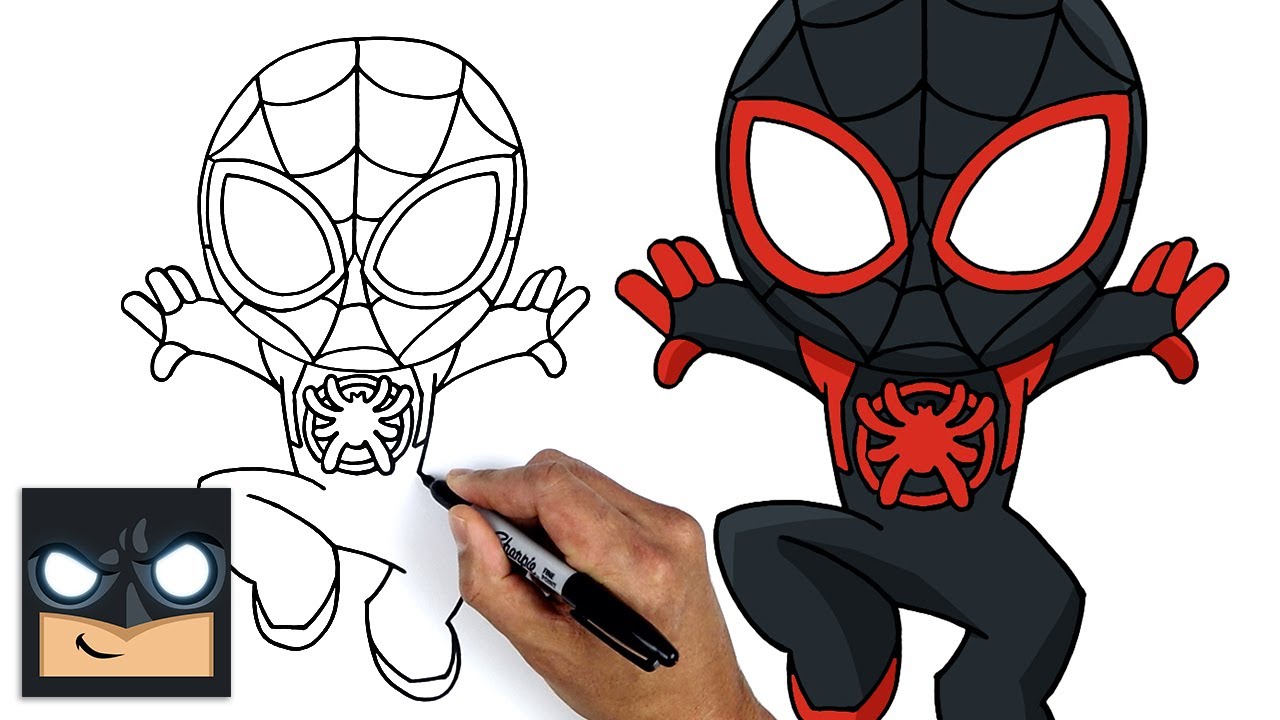 Cómo dibujar a Miles Morales | Spider-Man - Dibujos animados en línea