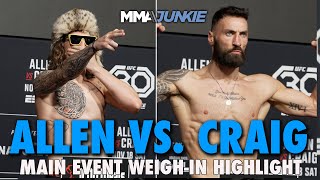 Brendan Allen, Paul Craig Make Weight For Middleweight Main Event | UFC Fight Night 232