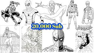 SPIDER-MAN Special Pages Coloring For 20,000 Subscribers | Ultra Speed 37 Spider-Man Coloring Pages screenshot 2
