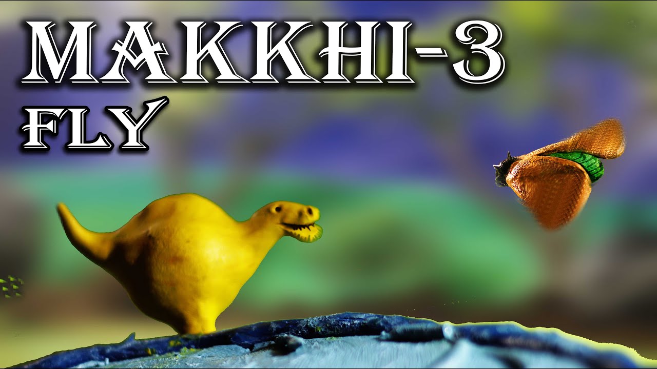 Makkhi 3 – New Funny Clay Dinosaur Stop motion Video – Fatty Dinosaur Fall Down
