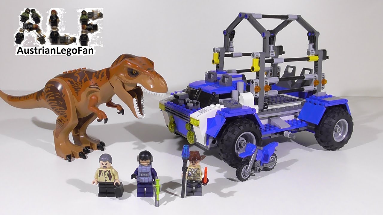 Lego Jurassic World T Rex Tracker Auf Der Fahrte Des T Rex Lego Speed Build Review Youtube