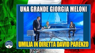 Una grande Giorgia Meloni umilia in diretta David Parenzo