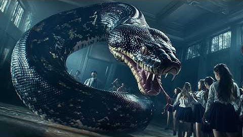 【2025 Newest Movie】A giant python is out of control, attacking the student dorms at night! 🐍#movie