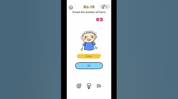 Brain Out - Puzzles Walkthrough - Level 13 - Count the number of hairs
