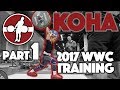 Rebeka Koha Heavy Training Part 1/2 (93 Snatch, 110 C&J, 120x2 Front Squat) - 2017 WWC [4k 60]