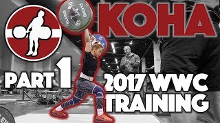 Rebeka Koha Heavy Training Part 1/2 (93 Snatch, 110 C&J, 120x2 Front Squat) - 2017 WWC [4k 60]