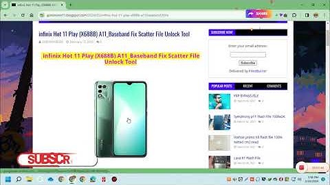 infinix Hot 11 Play X688B A11 Baseband Fix Scatter File Unlock Tool #unlocktool #flashfile