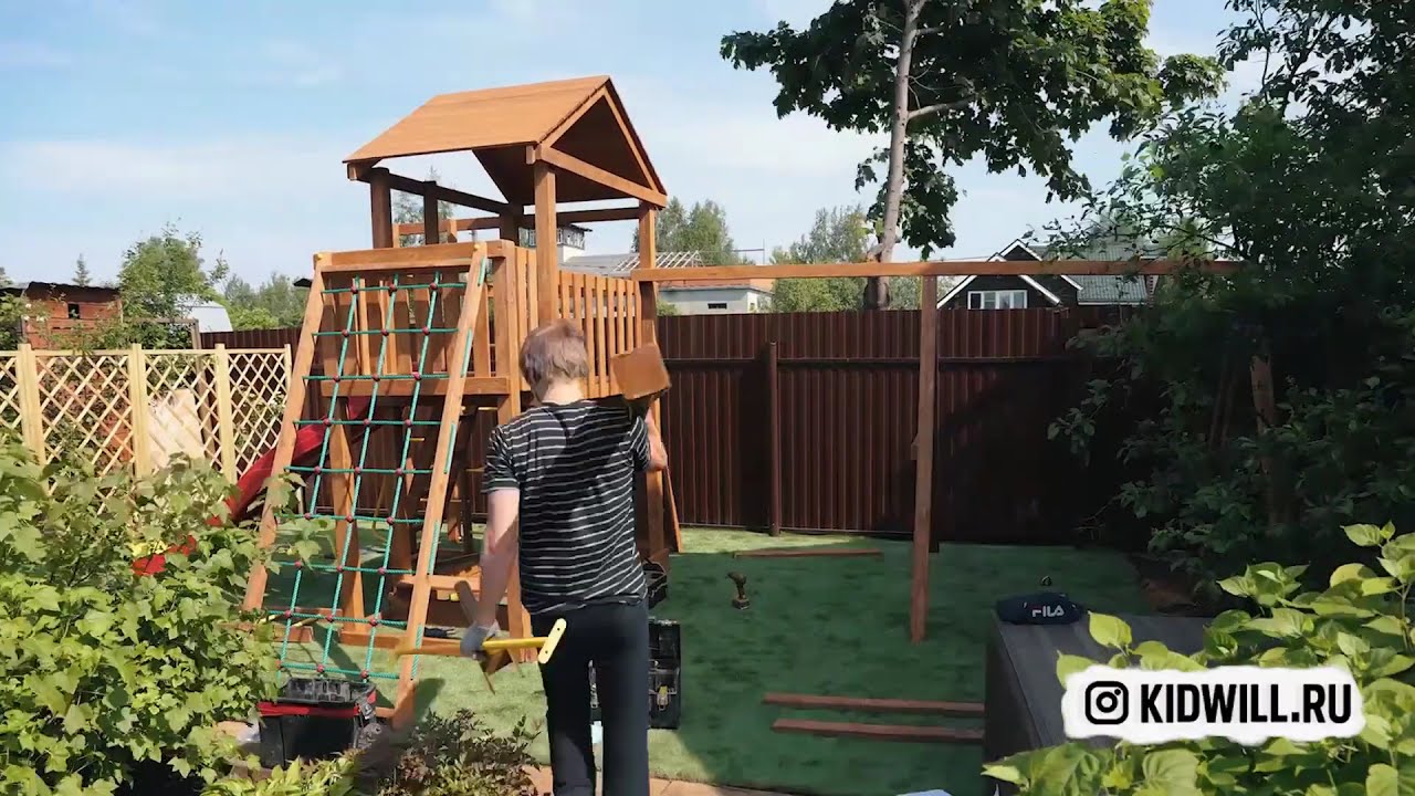 Монтаж детской площадки в Подмосковье - YouTube