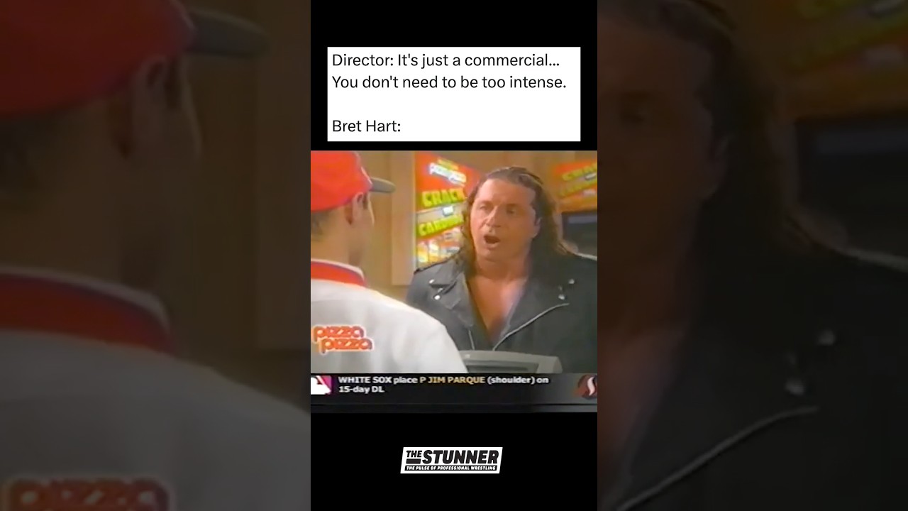 Bret Hart's INTENSE Pizza Ad 👀🍕 #wwe #wrestling #brethart #pizza #commercial