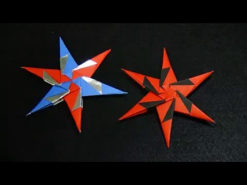 折り紙 かっこいい 六方 手裏剣 Shuriken Origami Ninja Star 6 Youtube