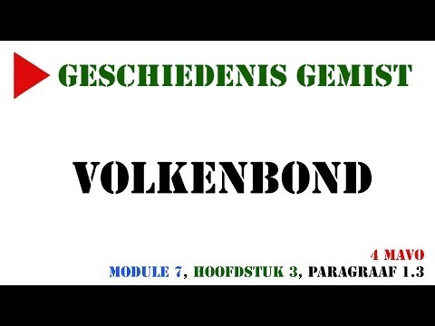 4 mavo - Volkenbond (MeMo (2009) Module 7: H3 paragraaf 1.3) - Geschiedenis Gemist