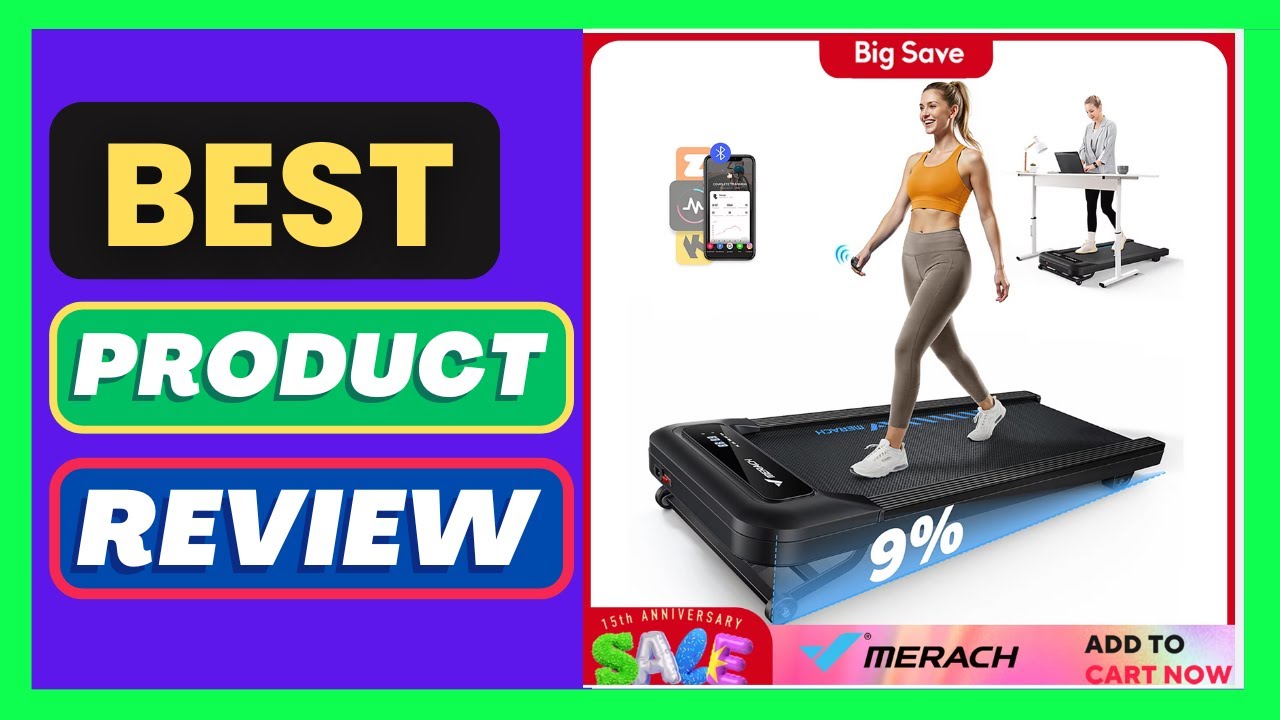 MERACH Walking Pad Quiet Under Desk Treadmills for Home Gym