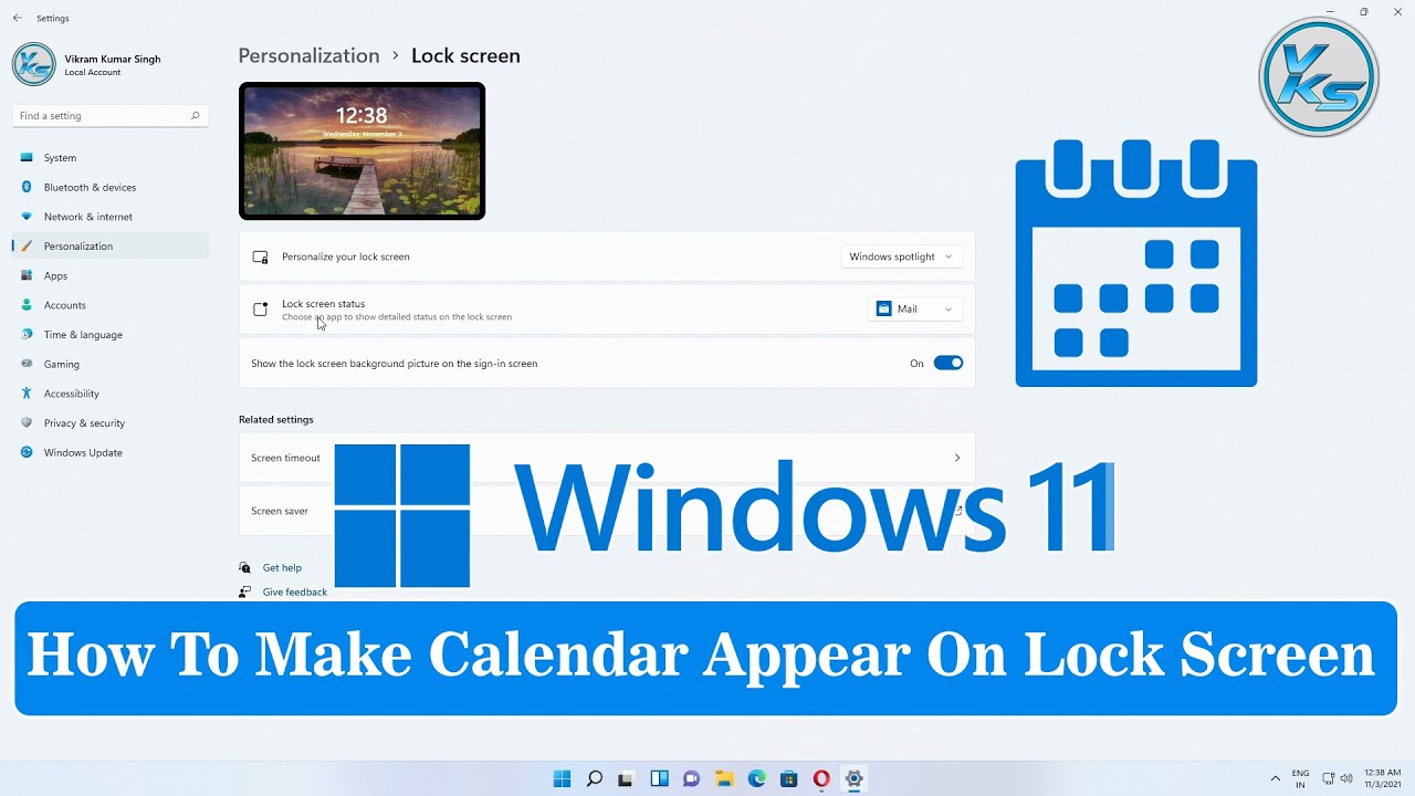 How To Make Calendar Appear On Lock Screen In Windows 11 YouTube